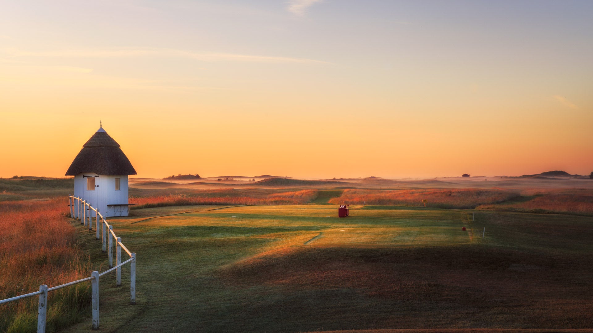 The 1st hole at next year’s Open course (Royal St George’s)