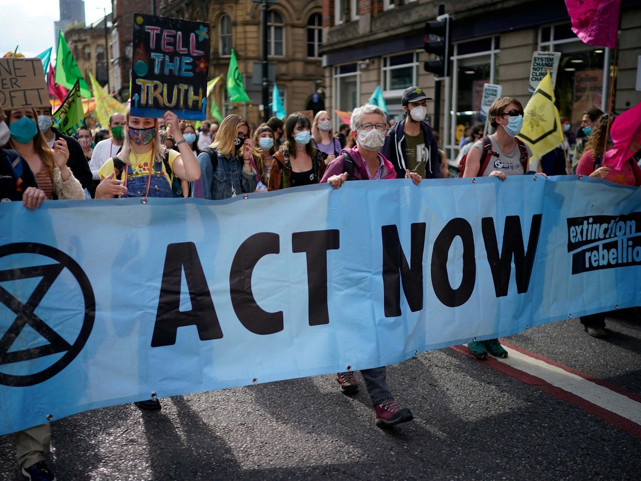 XR protesters gather in Manchester city centre (Getty)