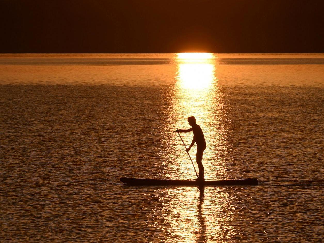 The 42-year-old has been paddle boarding with friends in the estuary between Padstow and Rock