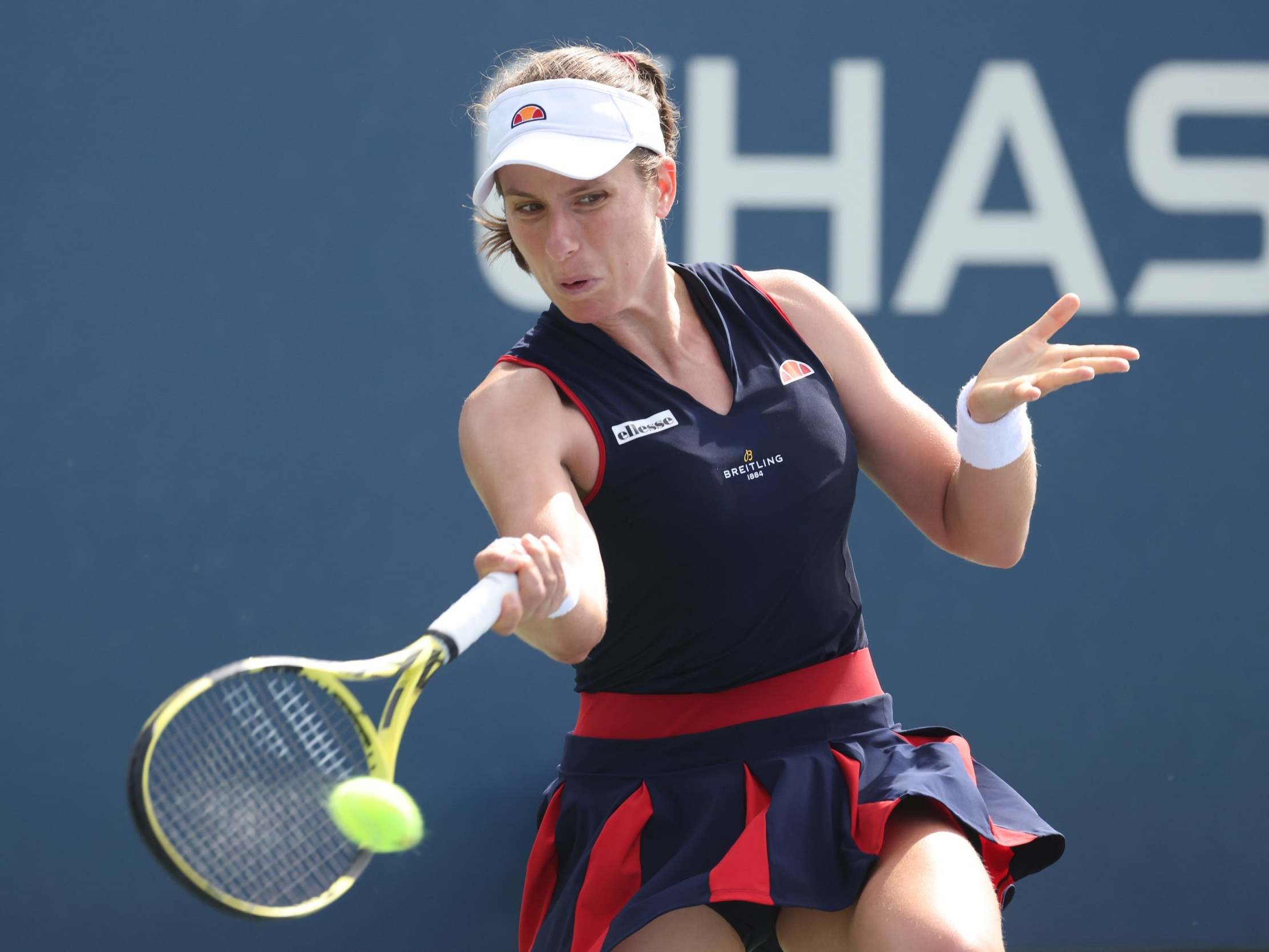 Johanna Konta in action against Heather Watson