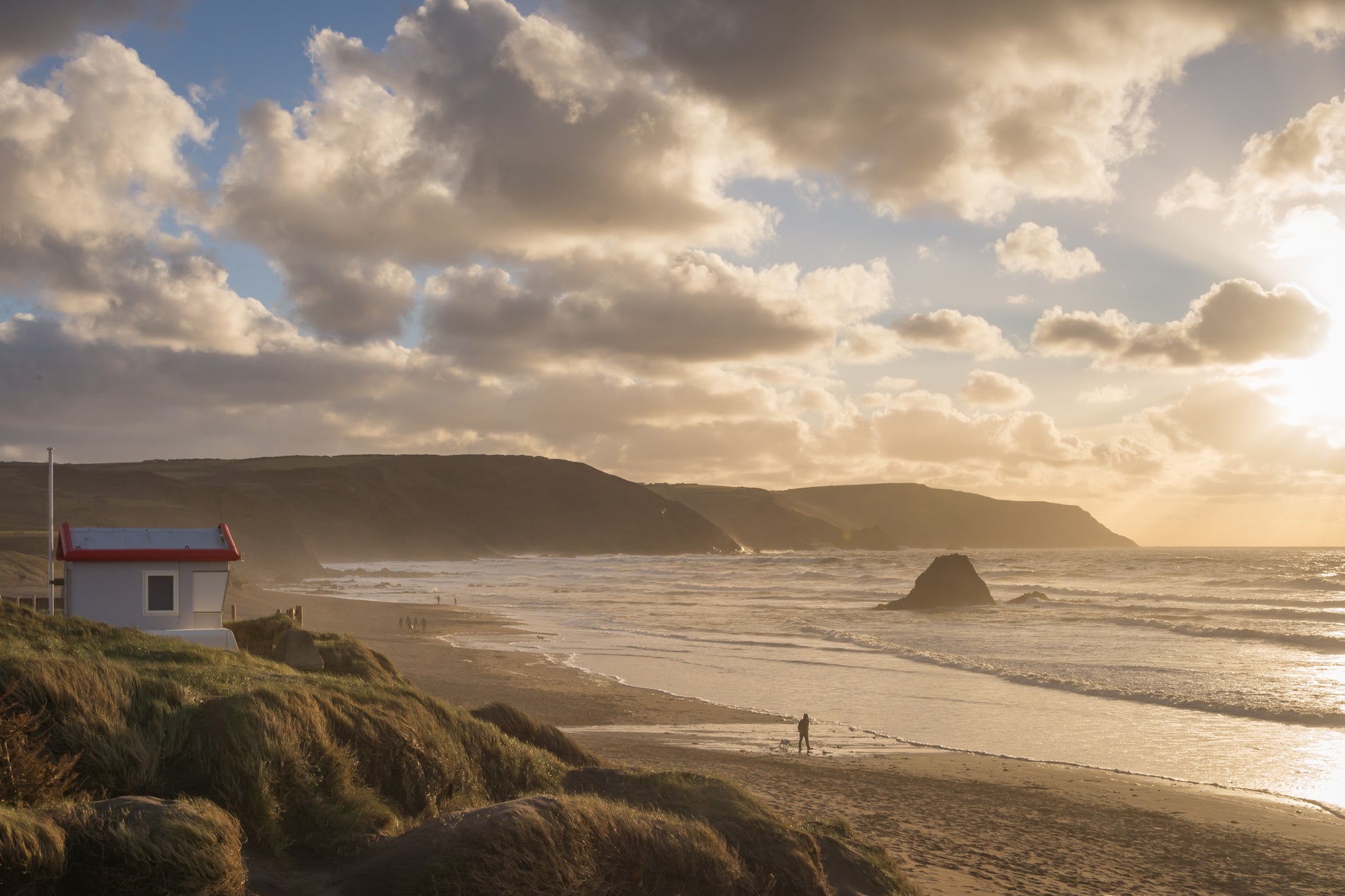 Sunset at Widemouth Bay in Devon, just a 20-minute drive away from Holsworthy