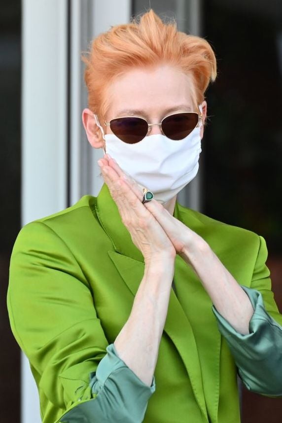 A masked Tilda Swinton at this year’s Venice Film Festival