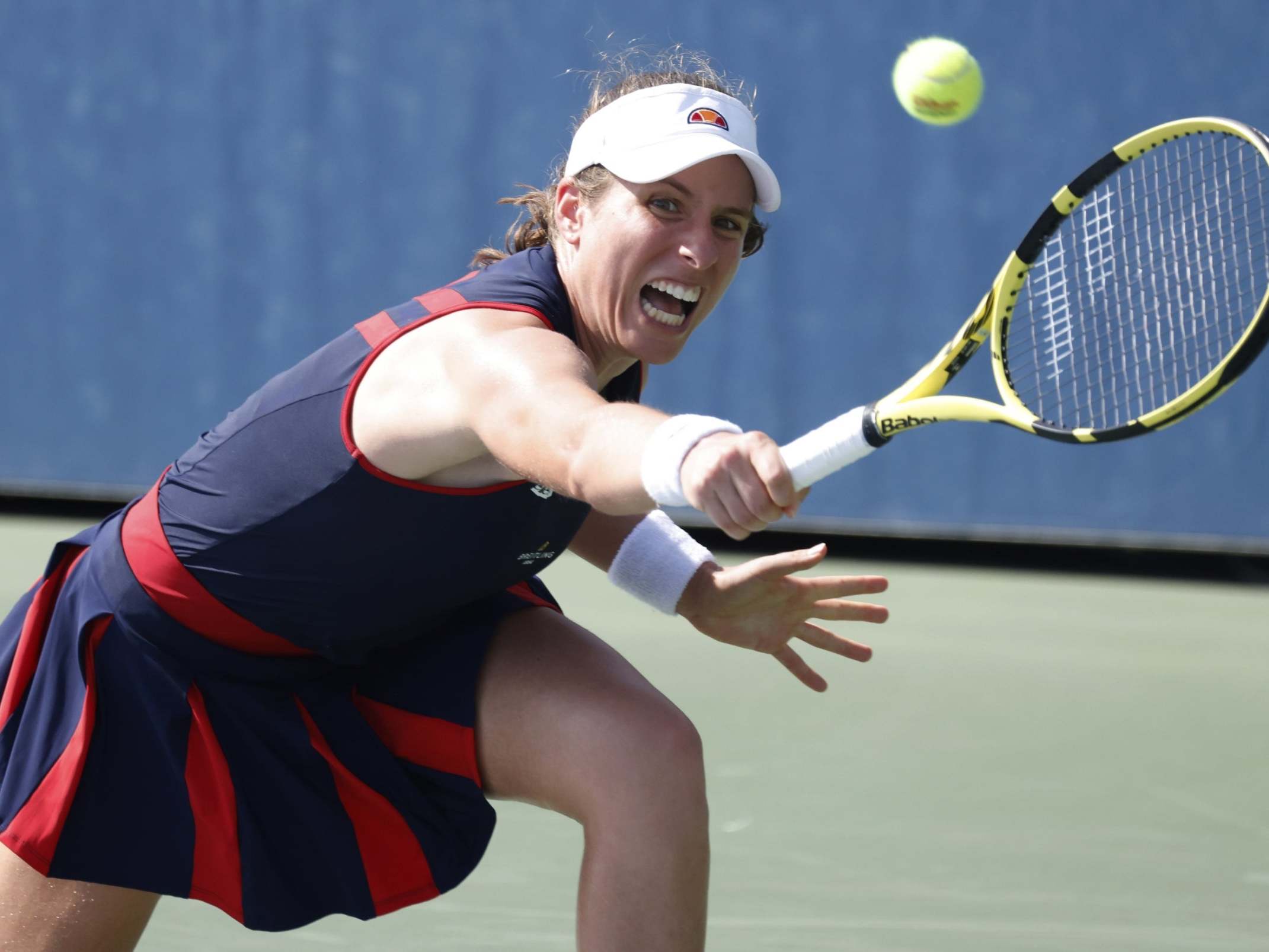 Johanna Konta suffered a second-round defeat at the US Open against Sorana Cirstea