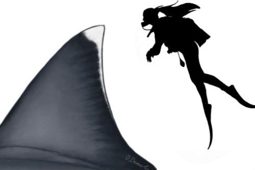 The shark’s fin is thought to have been the size of a person