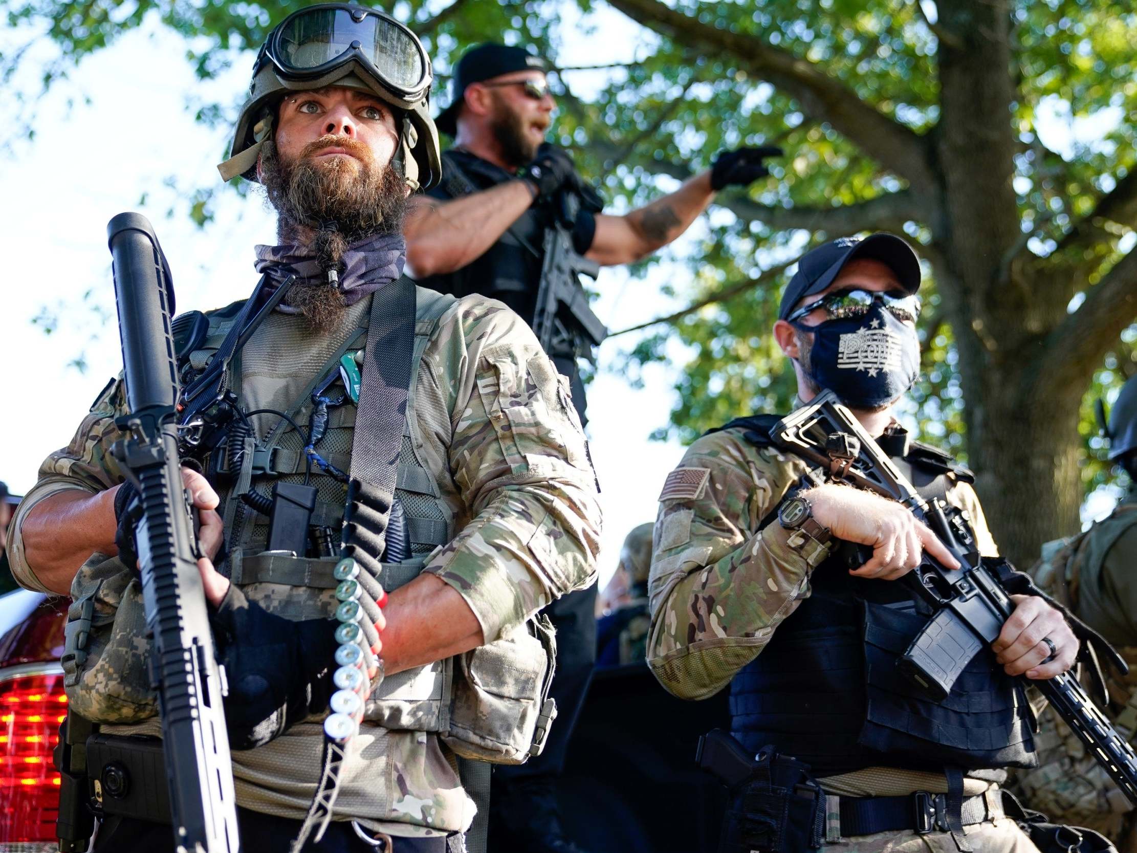 Armed militia members carried semi-automatic guns when interacting with Breonna Taylor protesters