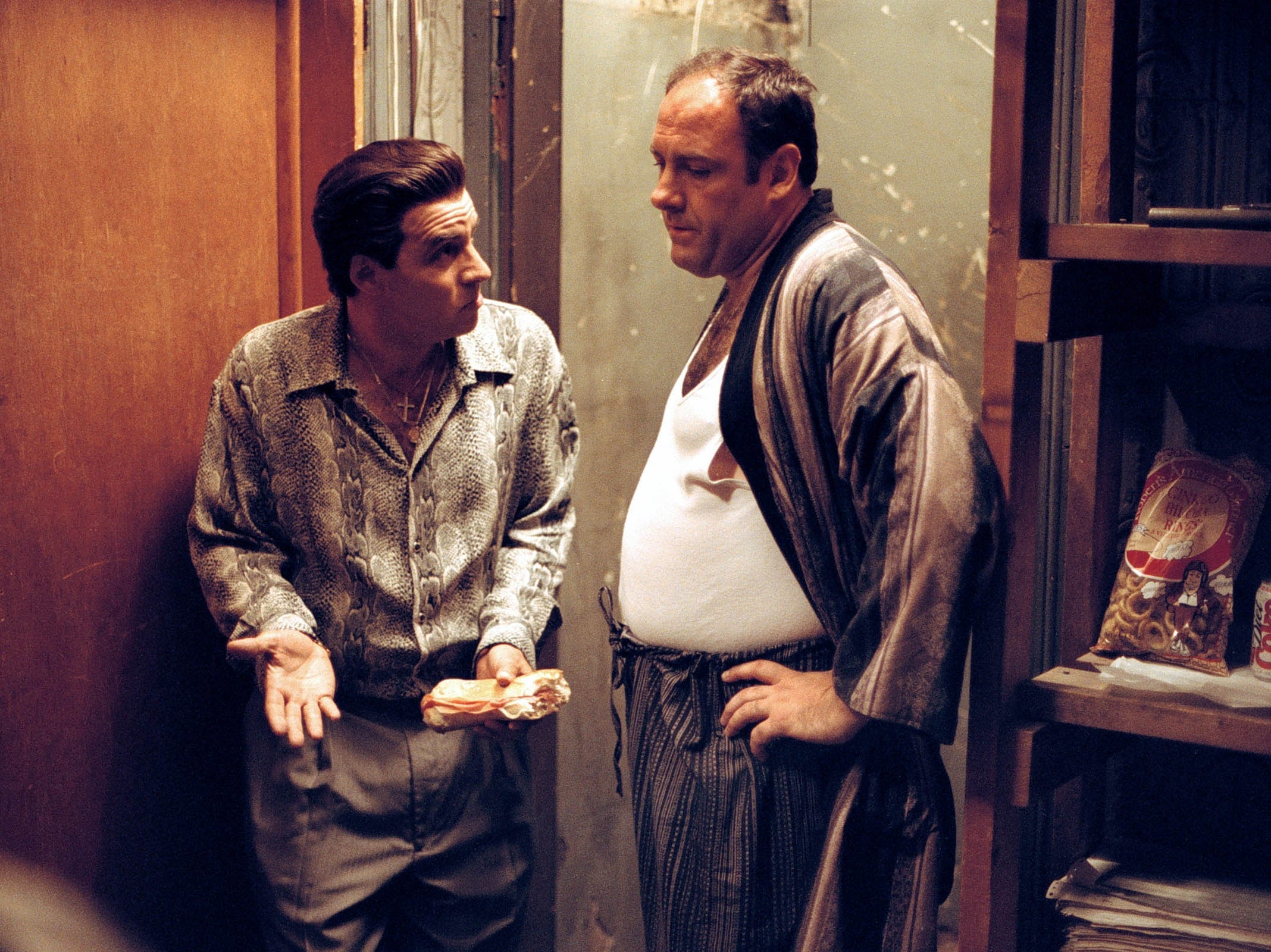 <p>Steve Van Zandt (left) as Silvio Dante and James Gandolfini (right) as Tony Soprano in the hit HBO series ‘The Sopranos’</p>