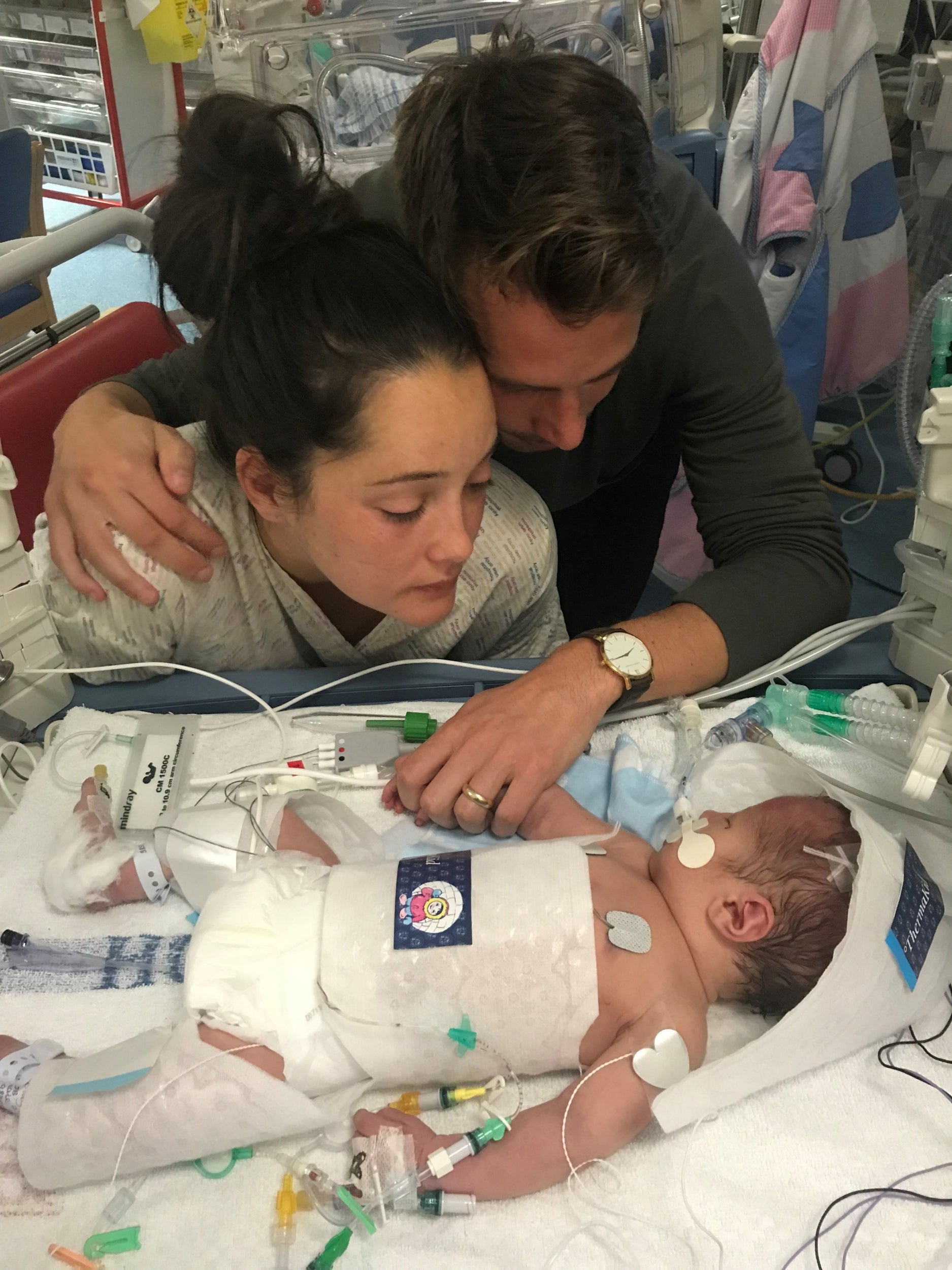 Sarah and Tom Richford with their son Harry, who died seven days after he was born