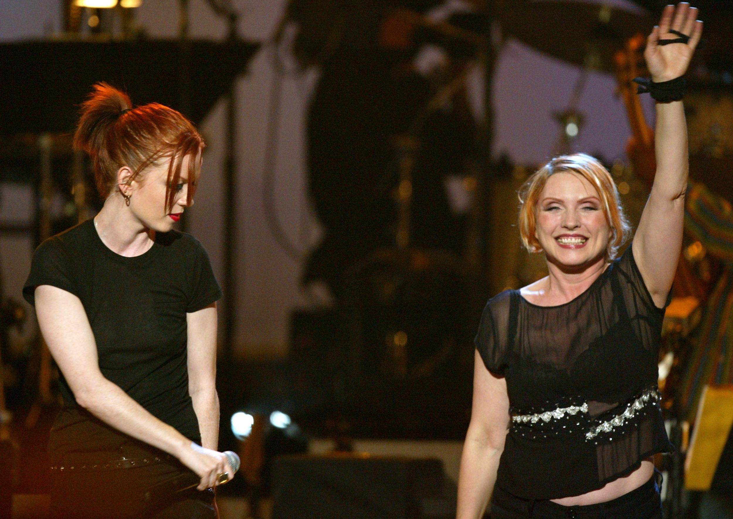 On stage with Debbie Harry in Los Angeles in 2004. ‘That combination of unpredictability and beauty is lethal,’ Manson says of her friend