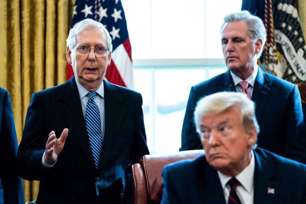 Mitch McConnell, Kevin McCarthy, and Donald Trump