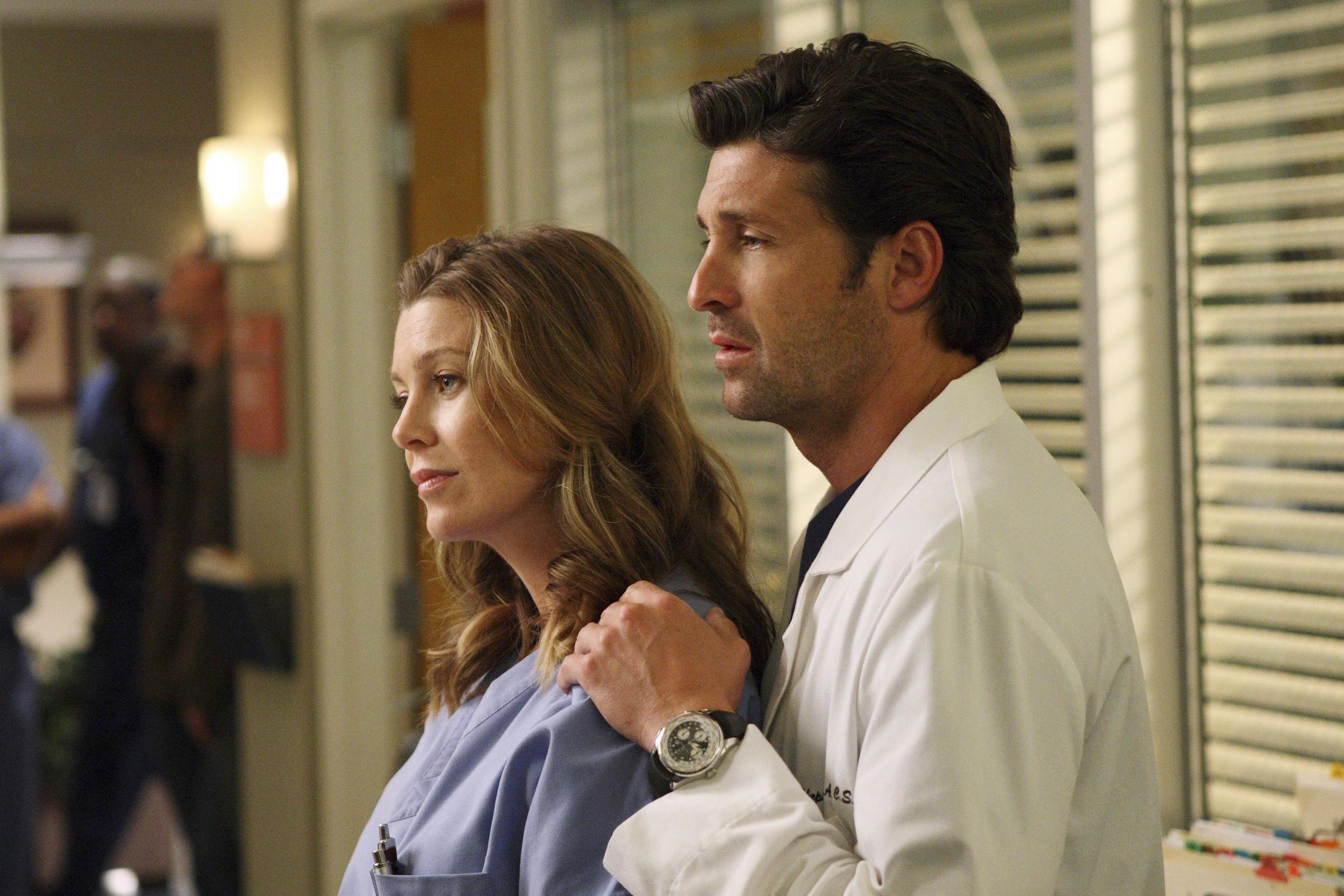 Ellen Pompeo y Patrick Dempsey en Grey's Anatomy