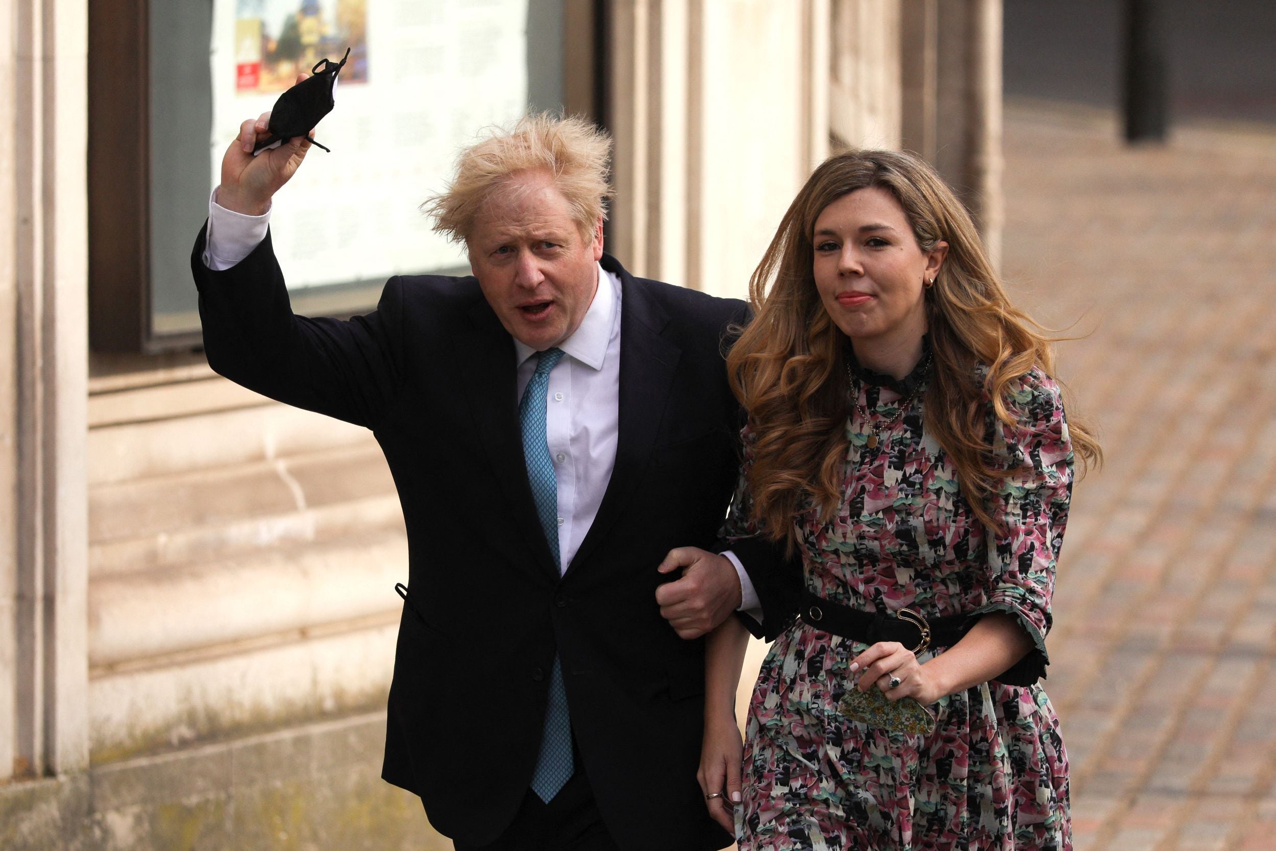 The prime minister and Carrie Symonds in Westminster earlier this month